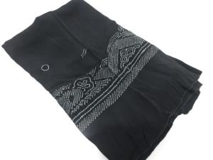 絞り　遠山に笠松・梅模様　男物兵児帯